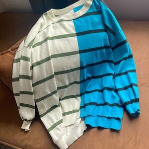 Color block striped sweater